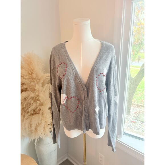 NWT Torrid Grey Hearts Shrug Cardigan Sweater Plus Size 2X - Picture 4 of 9